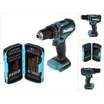 Makita DHP485Z Akku Schlagbohrschrauber 18 V 50 Nm Brushless + 40 tlg. Bit Bohrer Set - ohne Akku, ohne Ladegerät