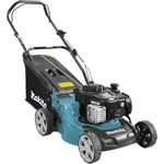 Makita PLM4120N Benzin-Rasenmäher 41 cm, Schwarz, Blau, Grau, 158 ccm Hubraum, 50 l Fangkorbvolumen