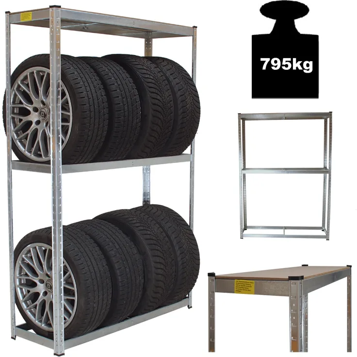 TrutzHolm Reifenständer Reifenregal Steckregal 180 x 120 x 40 cm 795 kg
