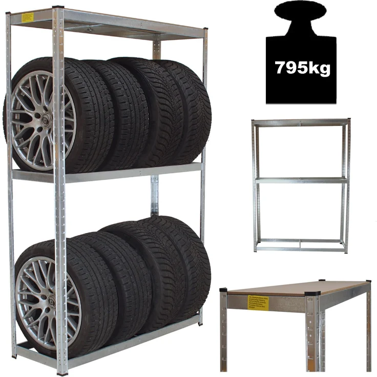 TrutzHolm Reifenständer Reifenregal Steckregal 180 x 120 x 40 cm 795 kg