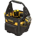Stanley FatMax Werkzeugtasche - Transporttasche (29x29x38cm, robustes 600 Denier Nylon, ergonomischer Handgriff und Schultergurt, entnehmbare Teiler mit Gürtelclip, elastische Halterungen) 1-93-952
