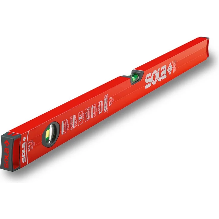 SOLA - BIGX80 Wasserwaage L.80cm BIG X Libelle/Lupeneffekt/Alu.-Profil – Bild 1