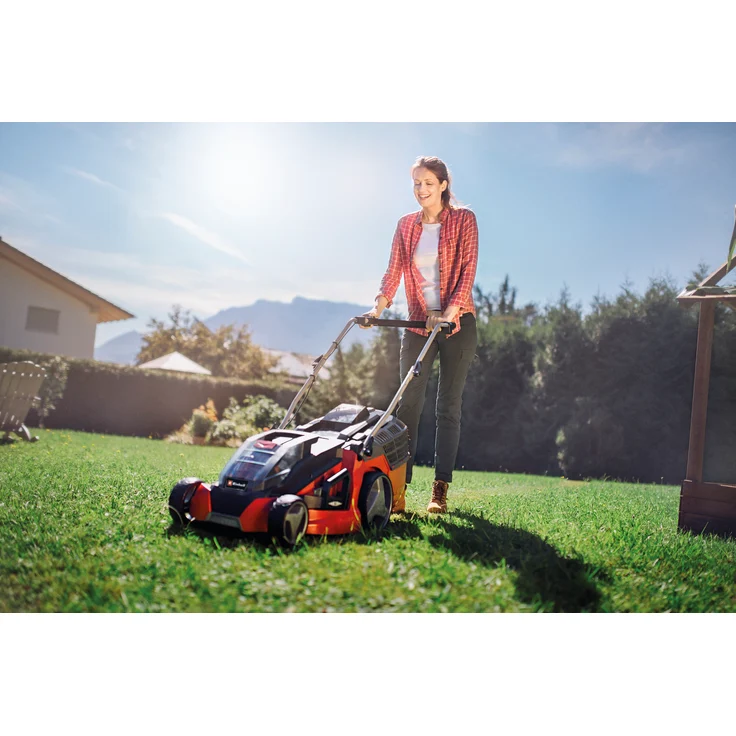 Einhell GE-CM 43 Akku-Rasenmäher Li M Kit Power X-Change - Li-Ion, 36 V, bis 600 m², 43 cm Schnittbreite, 6x Höhenverstellung, inkl. 2 x 4,0 Ah-Akku und 2 x Ladegerät – Bild 10