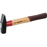 GEDORE Schlosserhammer, 1500 Gramm, Mit ROTBAND-PLUS Stielbefestigung, Bruchfestes Hickoryholz, Geschmiedeter Hammerkopf