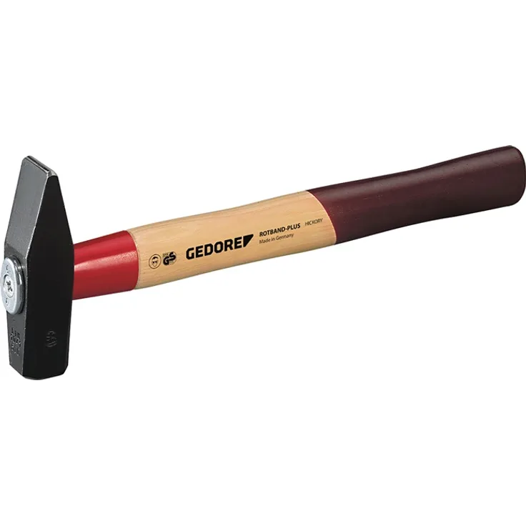 GEDORE Schlosserhammer, 1500 Gramm, Mit ROTBAND-PLUS Stielbefestigung, Bruchfestes Hickoryholz, Geschmiedeter Hammerkopf