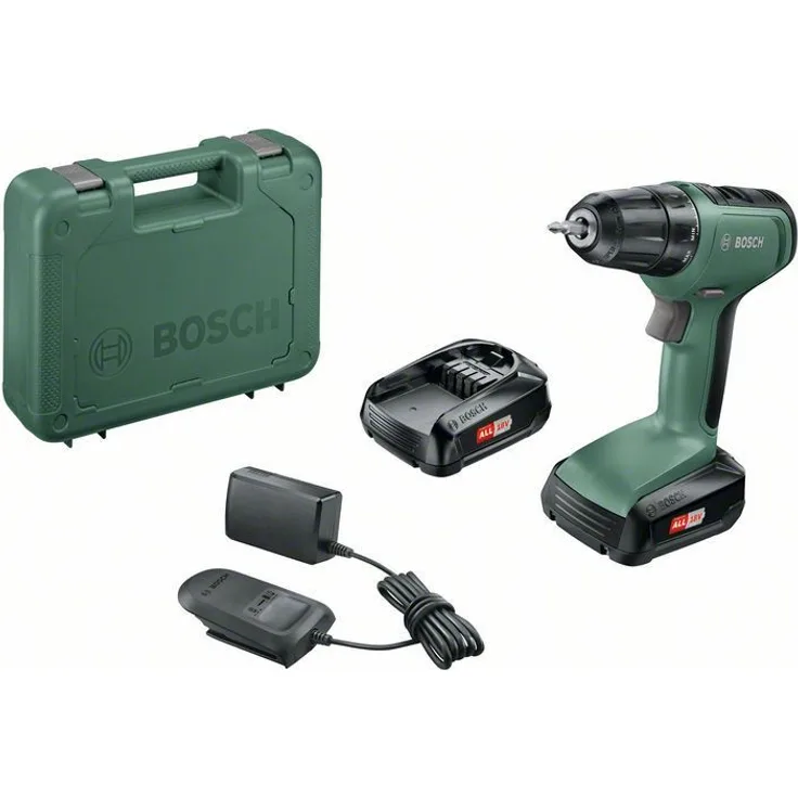 Bosch Akku-Zweigang-Bohrschrauber UniversalDrill 18, 2x Akkus PBA 18V 1,5 Ah, Ladege. - 06039C8005