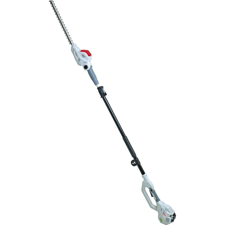 IKRA Akku Teleskop Heckenschere IATHS 40-43 mit Schultergurt Schnittlänge 43cm Laufzeit max 100 Min, 1,8 cm Schnittstärke