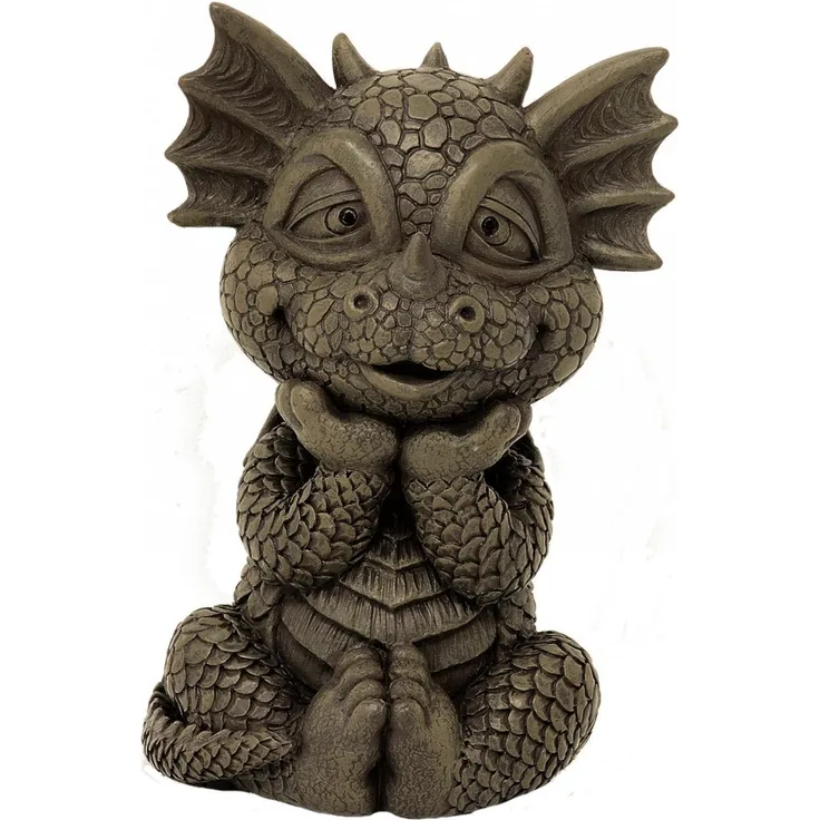 MystiCalls Gartenfiguren Gartendrachen - Modell Brillen-Buddy klein - Fantasy Figur Deko