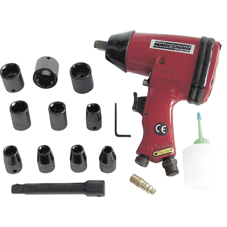 Brüder Mannesmann 1503 Druckluft-Schlagschrauber Werkzeugaufnahme: 1-2'' 12.5 mm Außenvierkant Drehmoment max.: 320 Nm inkl – Bild 1