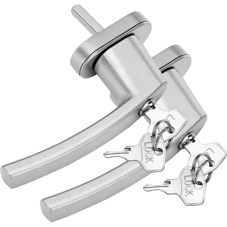 Deuba Fenstergriff abschließbar Sicherheitsfenstergriff weiß silber Kindersicherung 2x silber