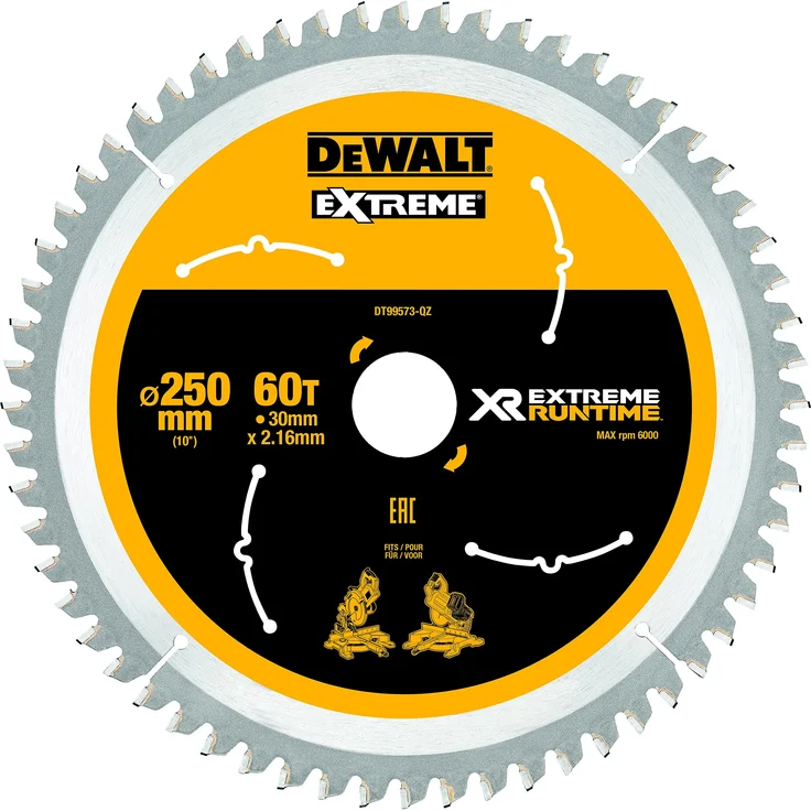 Dewalt XR Extreme Runtime Kreissaegeblatt statisch, 1 Stück, 250-30 mm 60 WZ-FZ, DT99573-QZ – Bild 1