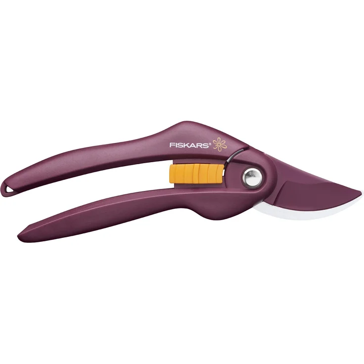 Fiskars Bypass-Gartenschere für frische Äste und Zweige, Länge 20 cm, Antihaftbeschichtet, Karbonstahl-Klingen-Kunststoff-Griffe, Merlot, Inspiration, 1027495 mittelgroß – Bild 1