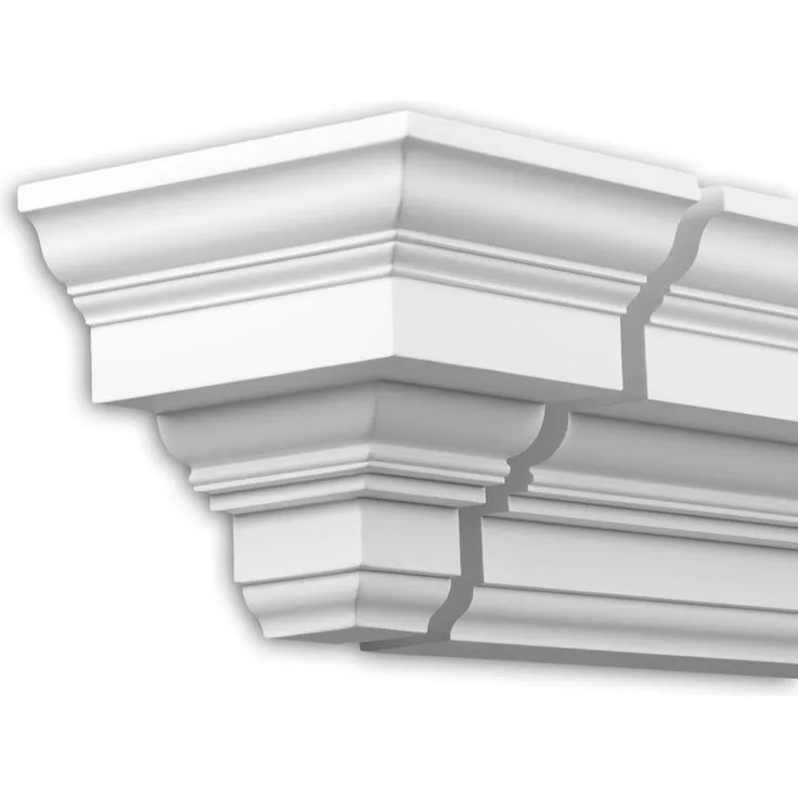 Profhome Decor - Stirnelement 432232 Fassadenstuck Zierelement Fassadenelement Zeitloses Klassisches Design weiß