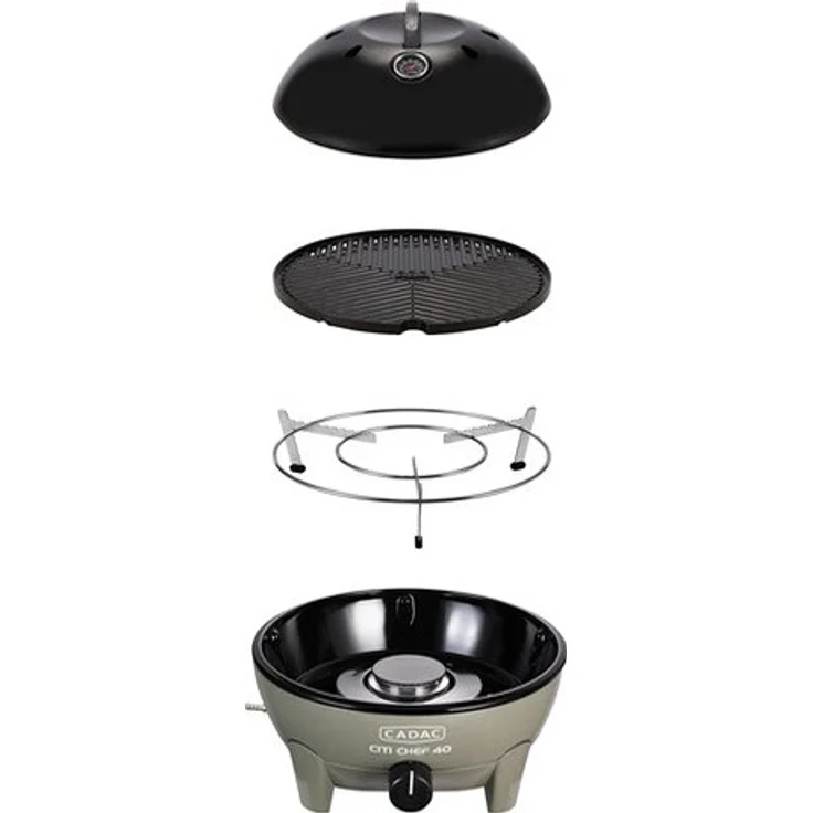 Cadac Citi Chef 40 Olive Green, 50mbar Tragbarer Gasgrill 5610-20-12-DE, Maße 33 x 42,2 x 42,2 cm – Bild 4