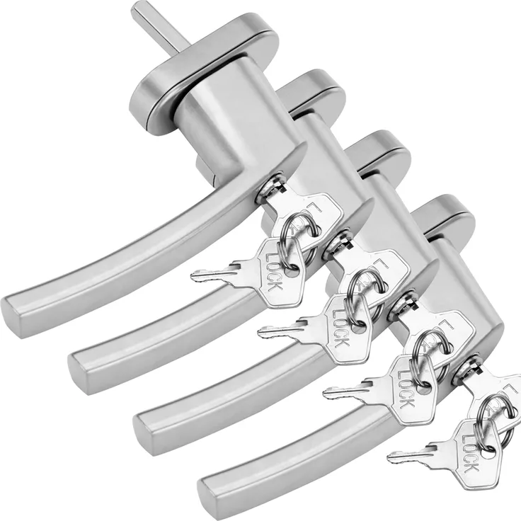 Deuba Fenstergriff abschließbar Sicherheitsfenstergriff weiß silber Kindersicherung 4x silber