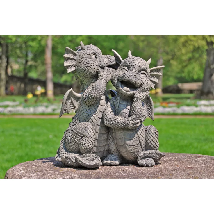 MFF Gartenfigur Gartendrache - Modell Liebesgeflüster - Fantasy Figur Deko Drache