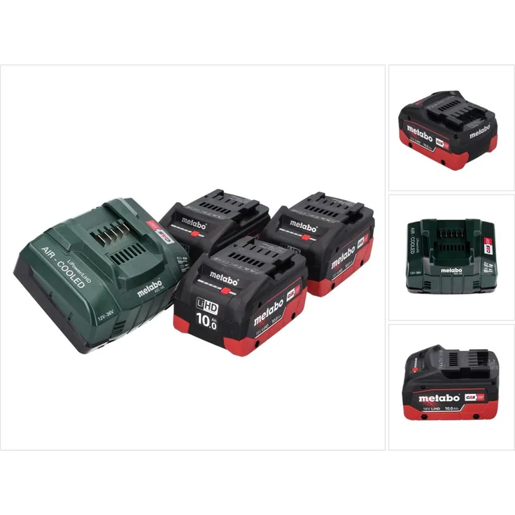 Metabo 18 V Basis Set 3x Akku 10,0 Ah LIHD + ASC 145 Ladegerät CAS System - Preisvergleich