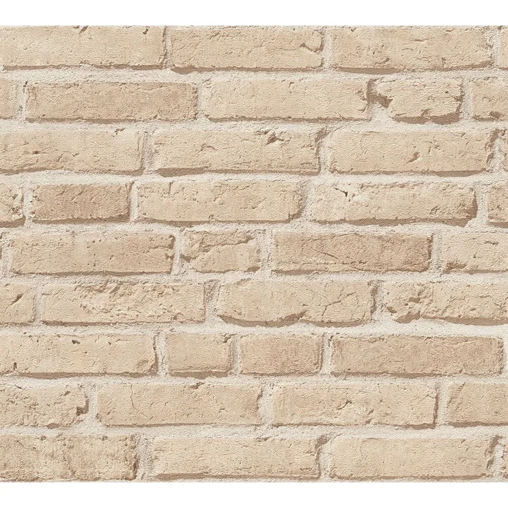 A.S. Création Vliestapete Best of Wood`n Stone 2nd Edition Tapete in Stein Optik fotorealistische Steintapete Backstein 10,05 m x 0,53 m beige Made in Germany 355812 35581-2