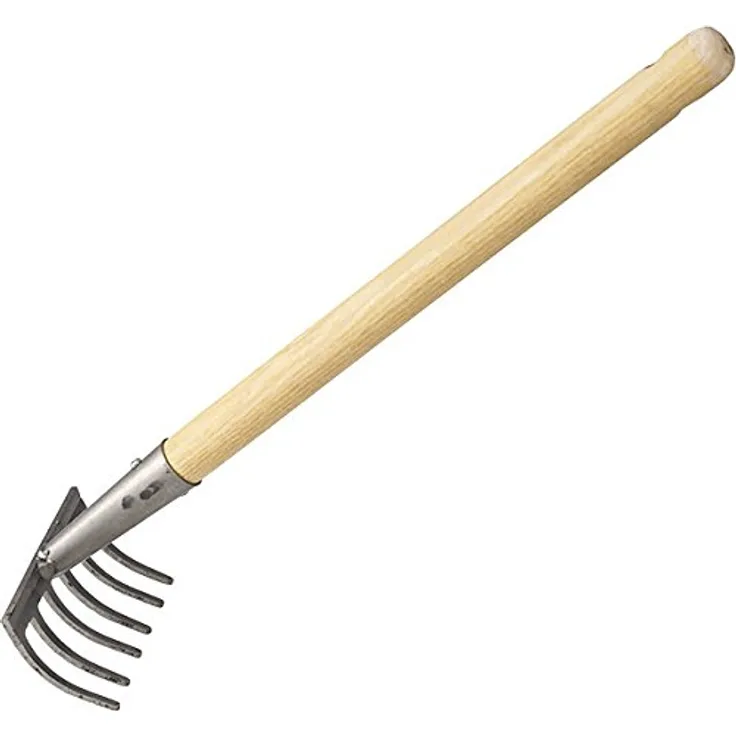 Freund 66363/1410675 Hochbeet-Rechen, 6 Zinken mit Stiel, Braun, 45 x 11 x 5 cm