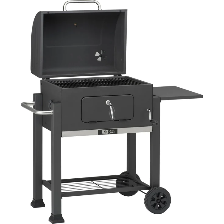 GrillChef Deckel-Holzkohlegrillwagen, schwarz, Grillfläche 44 x 56 cm – Bild 6