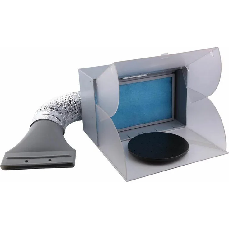 BD-512 AIRBRUSH ABSAUGANLAGE LACKIERKABINE SPRÜHKABINE ABSAUGKABINE MIT LED BELEUCHTUNG - Grau - Bc-elec