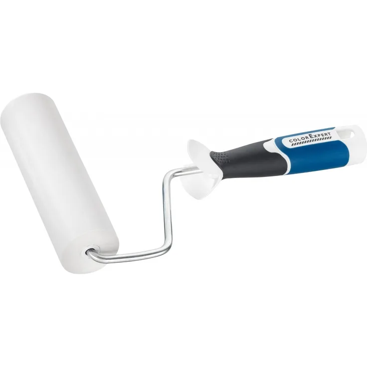 COLOR EXPERT Tapeten-Andrückroller Tapezierroller PU Schaum 15cm Grau - Blau mit 3K-Bügel