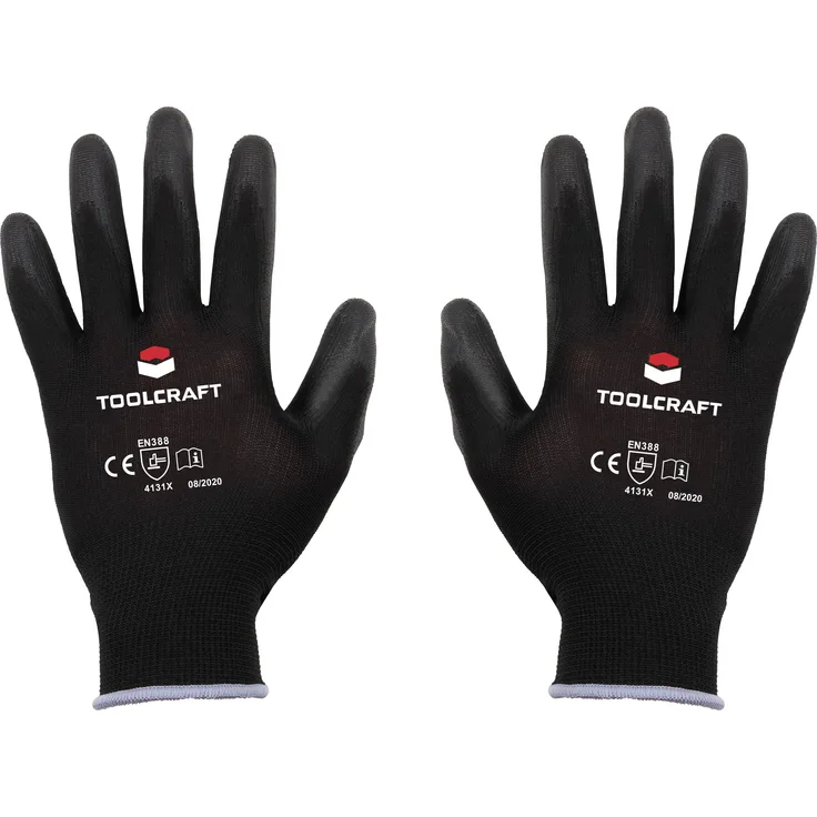 TOOLCRAFT TO-5621547 Polyester, Polyurethan Arbeitshandschuh Größe (Handschuhe): 9 EN 388 CAT II 1 Paar