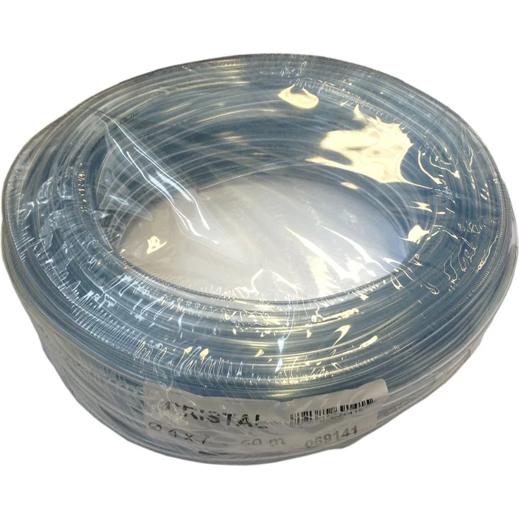 Tricoflex Wasserschlauch Cristal Weich PVC Schlauch, 4 mm innen, 7 mm außen, 50 m Rolle, Transparent – Bild 1