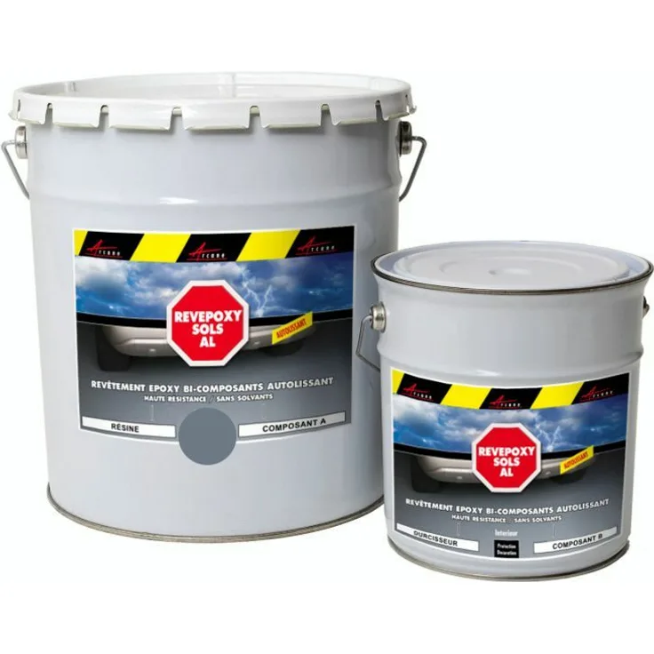 Arcane Industries - Epoxidharzlack, selbstglättend: Fliesenboden - REVEPOXY AL AUTOLISSANT - Grau 2 RAL 7046 - 5 kg-Kit