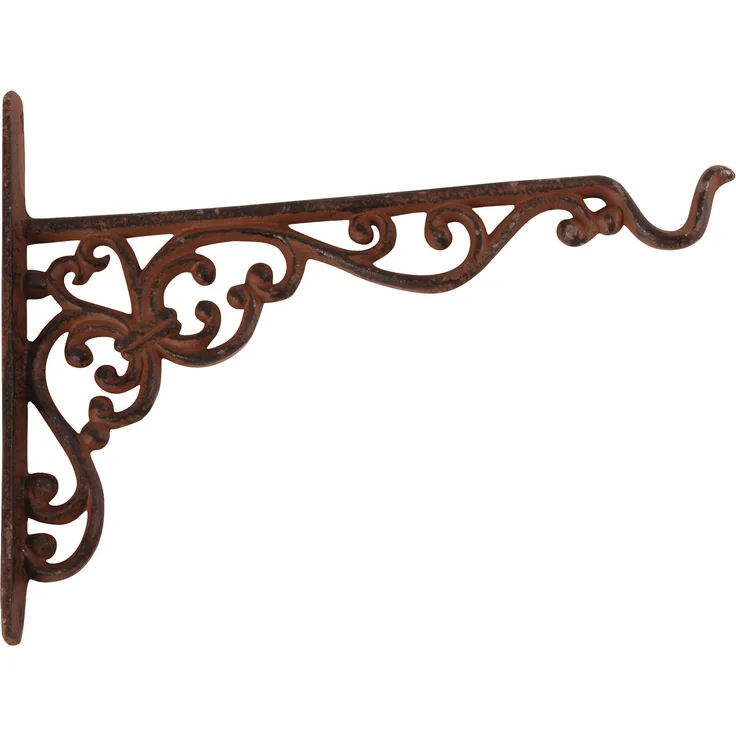 Esschert Design Wandhaken, Blumenhaken für Blumenampel, Hängekörbe, Größe M, ca. 25 cm x 2,4 cm x 19 cm