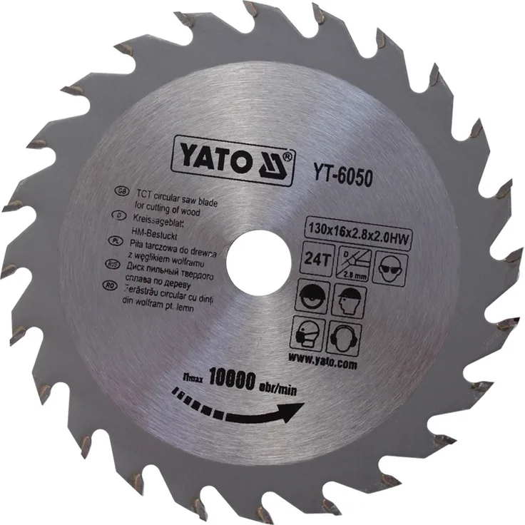 YATO Profi HM Kreissägeblatt 130x16 24T YT-6050