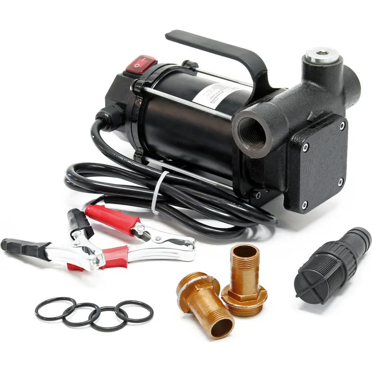 WilTec - Selbstansaugende Dieselpumpe, 80 l-min 550W 12V, 3m Ansaughöhe, Heizölpumpe Ölpumpe