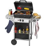 Clatronic GG 3590 Gasgrill, 2 Brenner, direktes Grillen, indirektes Grillen, für 4-5 Personen, Grillfläche 48,5 x 37,5 cm