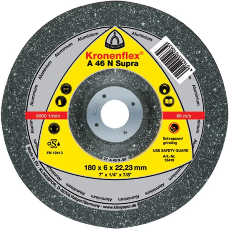 KLINGSPOR 2226A 2226 A 46 N Schruppscheiben 125 x 6 x 22,23 mm gekröpft Inhalt: 10 Stück, 1 pezzo, piegato
