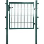 Solid Einzeltor Stahl grün mit Füllung für Stabmatte 100 cm x 100 cm