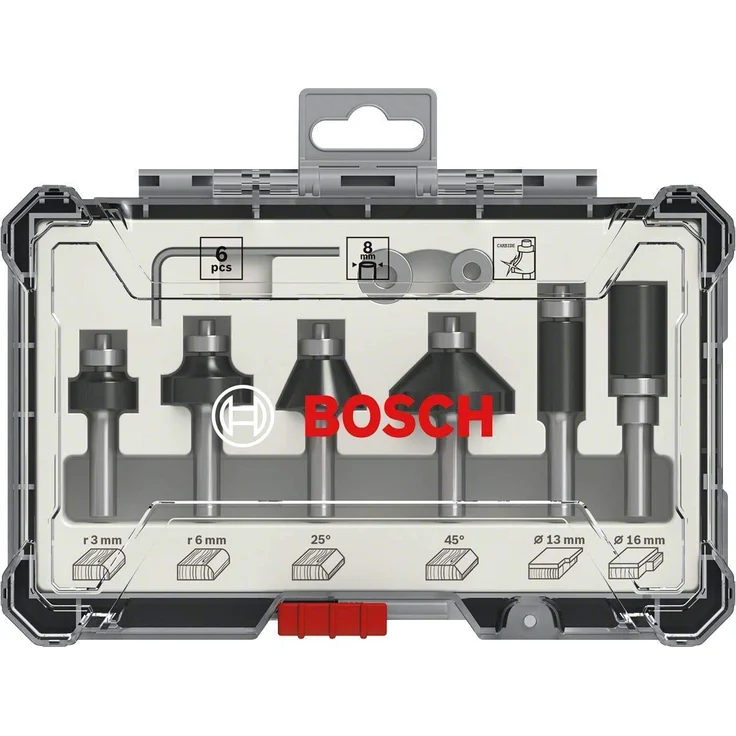 Bosch Professional 6tlg. Rand- und Kantenfräser Set (für Holz, Zubehör für Oberfräsen mit 8 mm Schaft) - Preisvergleich – Bild 2