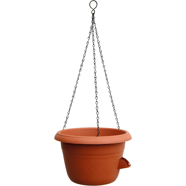 Plastia Blumenampel Siesta mit Dochtbewässerung, 35 + Kette, Farbe terracotta