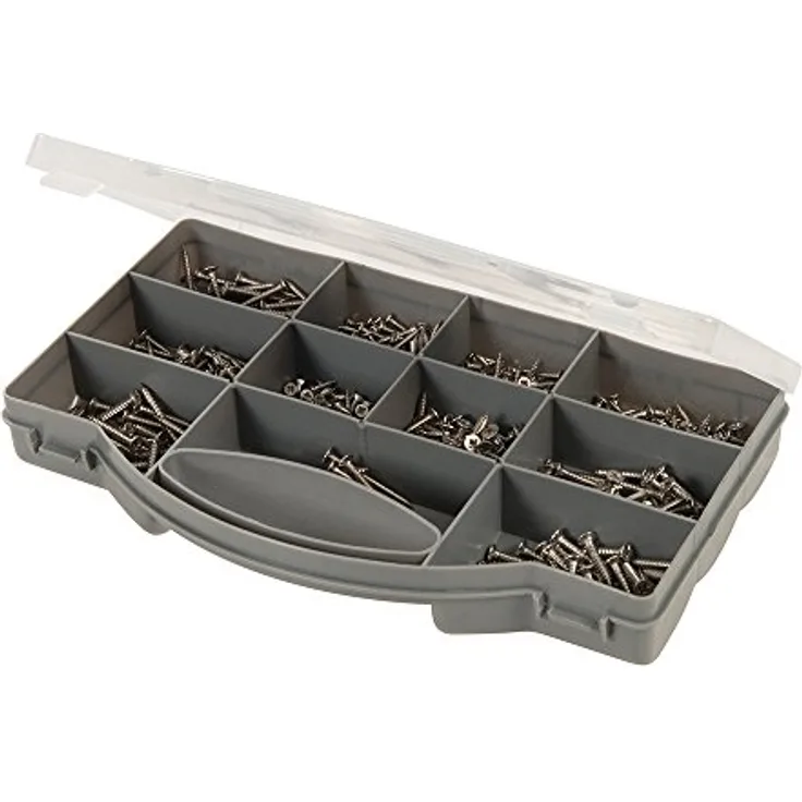 Fixman 950295 Schneidschrauben-Sortiment aus A2-Edelstahl 570-tlg, silver