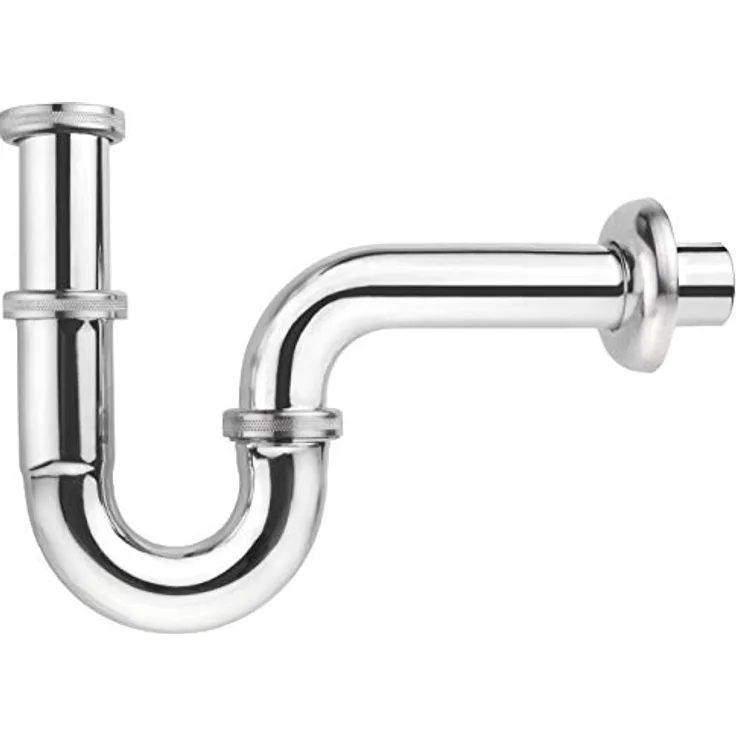 Cornat Röhren-Geruchsverschluss für Waschtische - 1 1-4 Zoll x 32 mm - Metall verchromt - Pflegeleicht & korrosionsbeständig - Röhrensiphon für Waschbecken - Ablaufverbindung - T317502