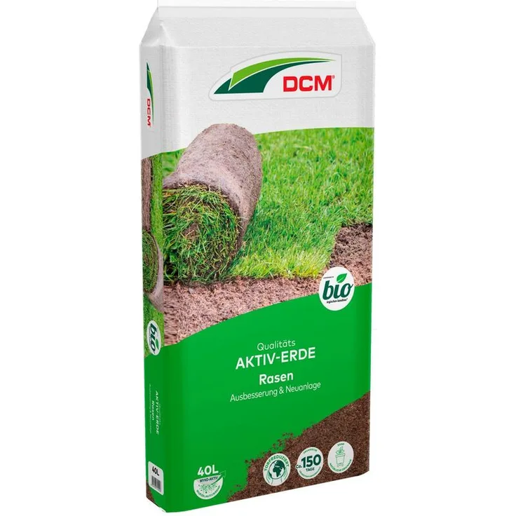 DCM Qualitäts Aktiv-Erde Rasen Rasenerde (auch Rollrasen), 40 Liter - Cuxin