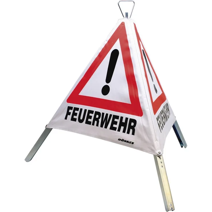 Dönges Faltsignal, Tagesleuchtfarbe, 3 x Feuerwehr, 900 mm, 218102