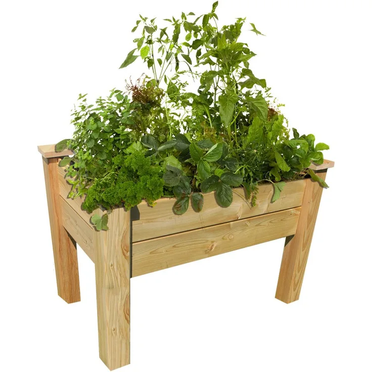 Bio Green Balkon & Terassenhochbeet 1000 x 600 x 750 mm aus Lärchenholz - unbehandelt