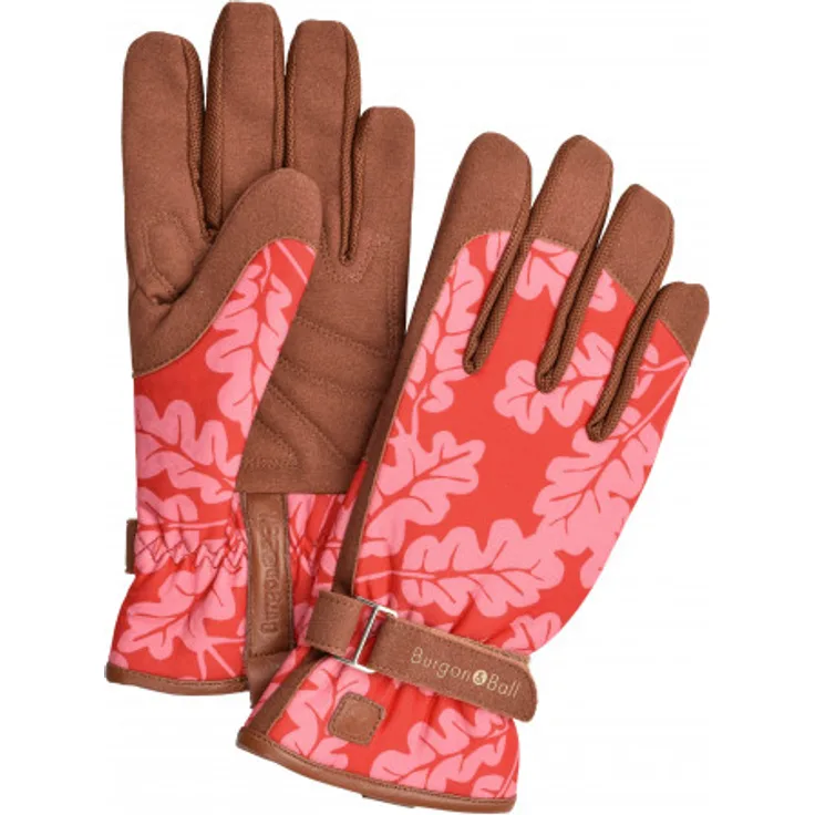 Burgon und Ball Gartenhandschuhe - Oak Leaf - S-M Farbe rot
