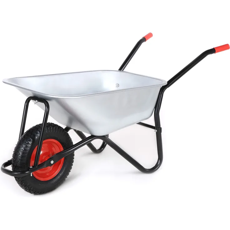 MAXCRAFT Schubkarre 150 kg 100 L Bauschubkarre Gartenschubkarre Transportkarre Schiebkarre mit Luftbereifung - Schwarz