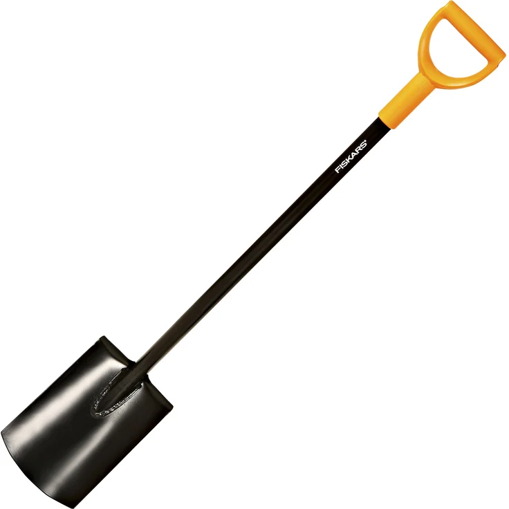 Fiskars Gärtnerspaten für weiche, steinarme Böden, Rund, Länge 117 cm, Hochwertiges Stahl-Blatt-Kunststoff-Stiel, Schwarz-Orange, Solid, 1003456 – Bild 1