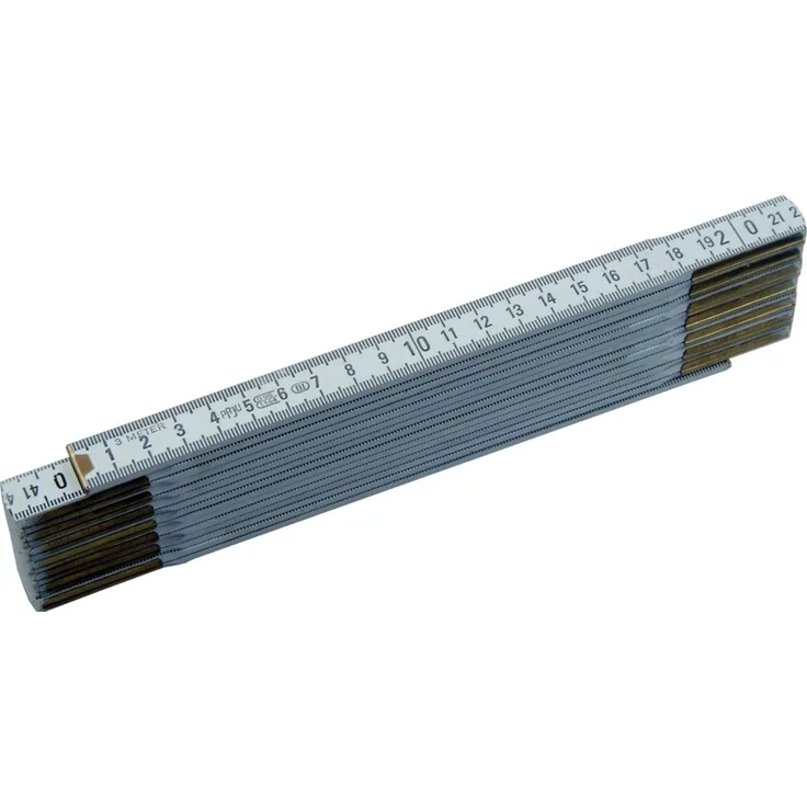 LSR TOOLS Zollstock 3 m, weiss, Holz 15, Glieder, Duplexskala, 0410103