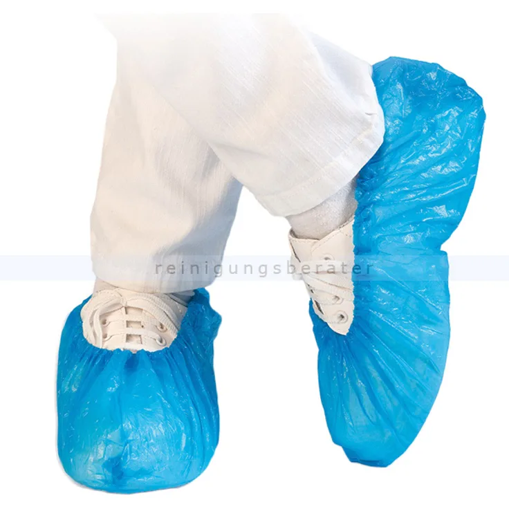 Überschuhe Hygonorm Light CPE blau 100 Stück CAT 1, MPG 93-42-EWG, PSA VO, kein Anziehgerät nötig
