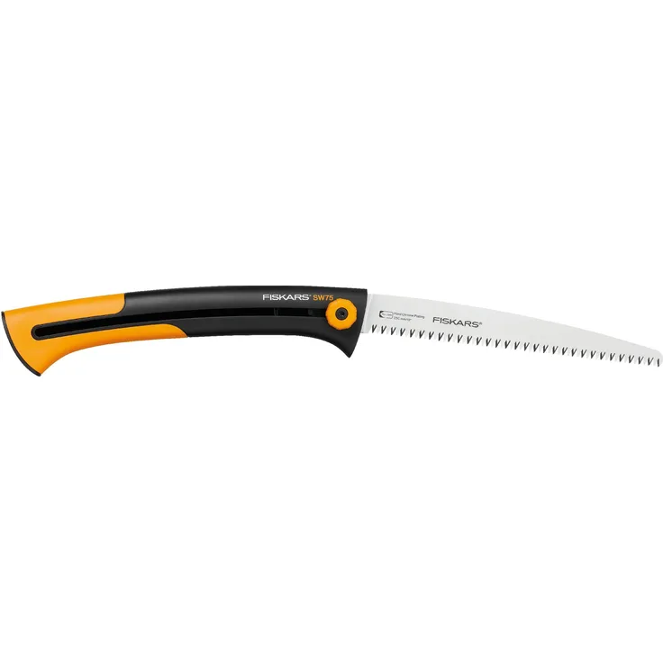 Fiskars Große Handsäge für frisches Holz, Grobzahnung, Sägeblattlänge 25,5 cm, Einziehbar, Rostfreier Stahl, Schwarz/Orange, Xtract, SW75, 1000614
