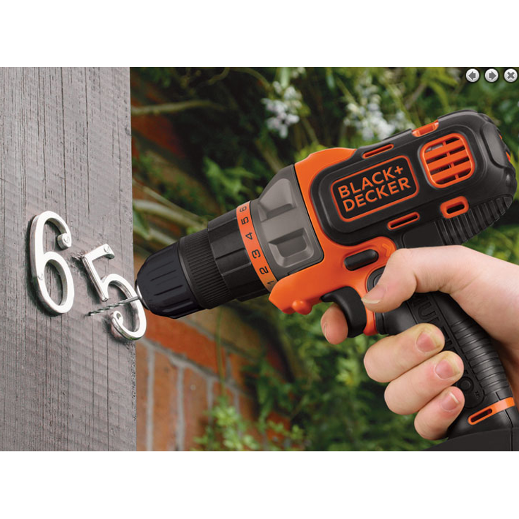 Black+Decker Multievo Akku-Multifunktionswerkzeug Starter-Set (18V, Bohrschrauberkopf, LED-Leuchte, Softgriff und gummierte Flächen, Akku, Ladegerät, Koffer) MT218K – Bild 3