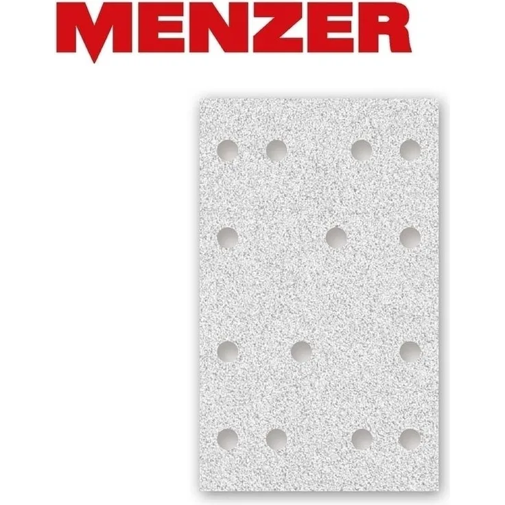 50 MENZER Klett-Schleifbögen f. Schwingschleifer, 133 x 80 mm - 14-Loch - K400 - Korund mit Stearat